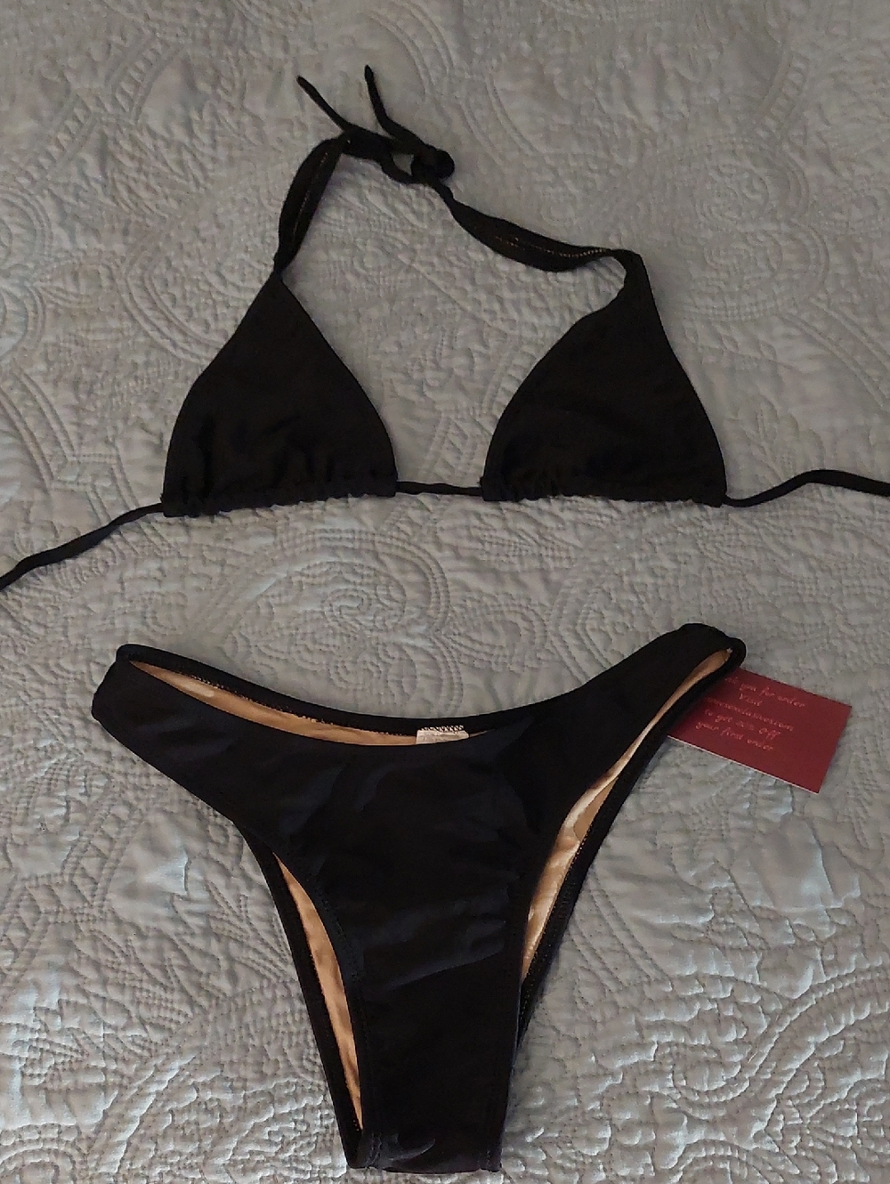 Brazilian Black Triangle Bikini Set - Women's Swim